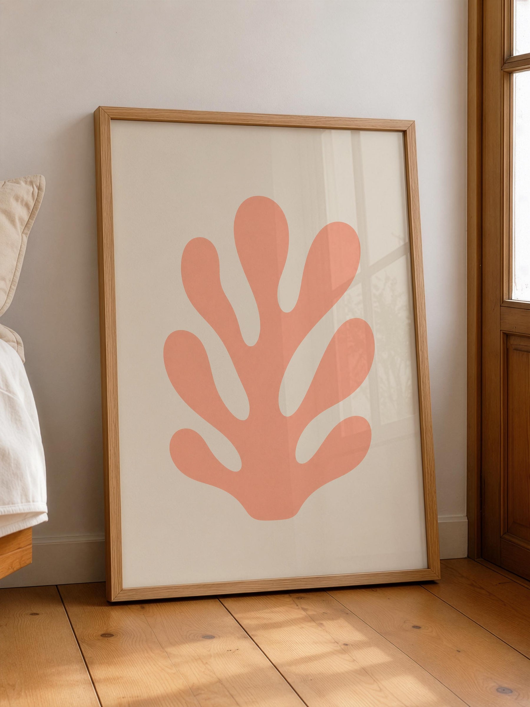 Cala Pink Coral Print | Minimalist Coastal Botanical Wall Art | Framed or Unframed