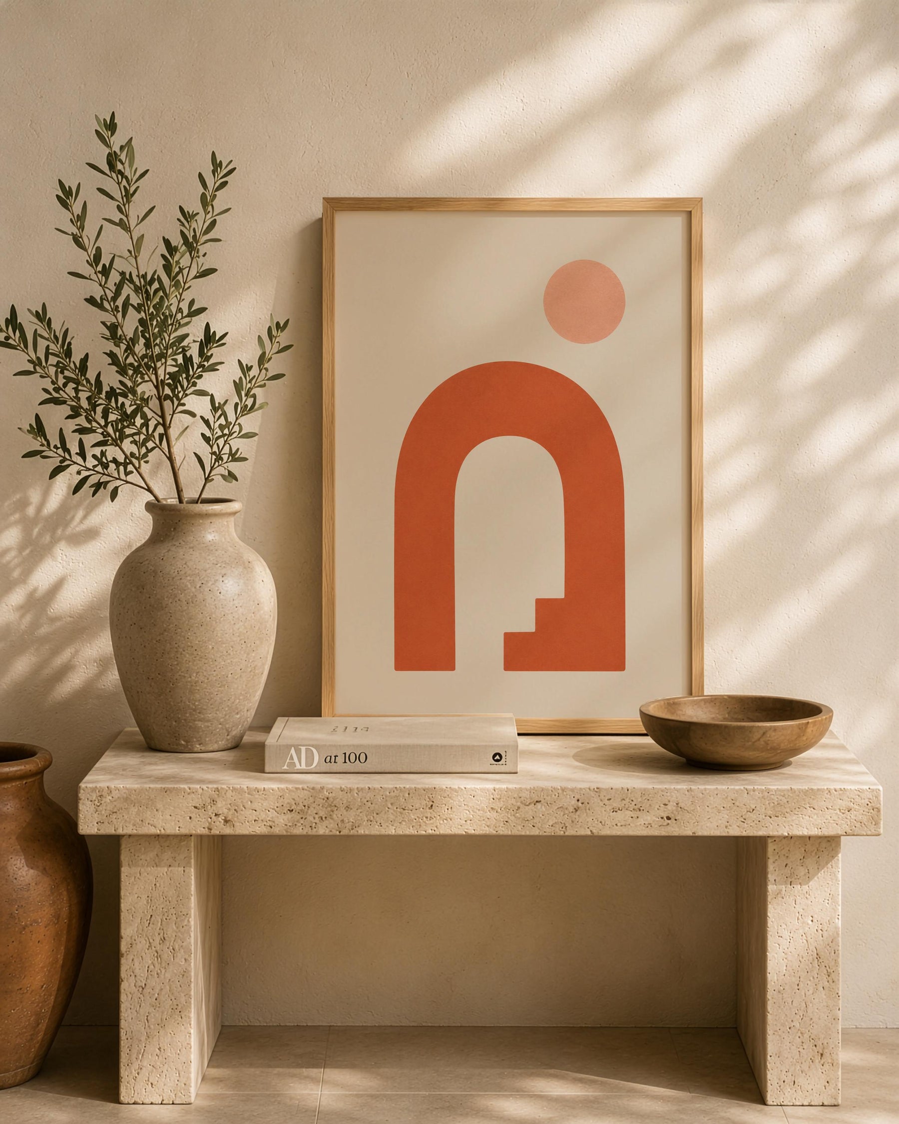 Arco Archway Print | Mediterranean Terracotta Abstract Wall Art | Framed or Unframed