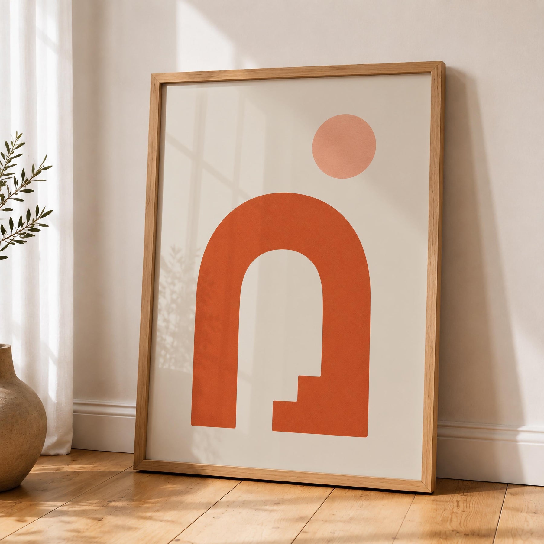 Arco Archway Print | Mediterranean Terracotta Abstract Wall Art | Framed or Unframed