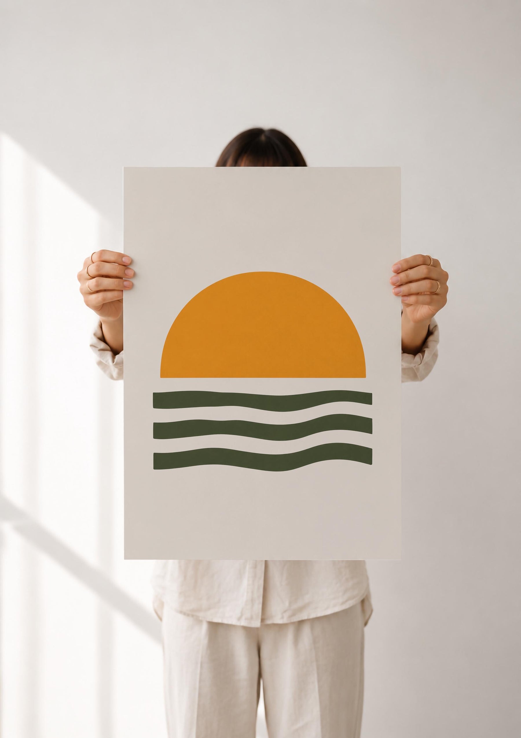 Helios Sunset Sea Print | Minimalist Coastal Abstract Wall Art | Framed or Unframed