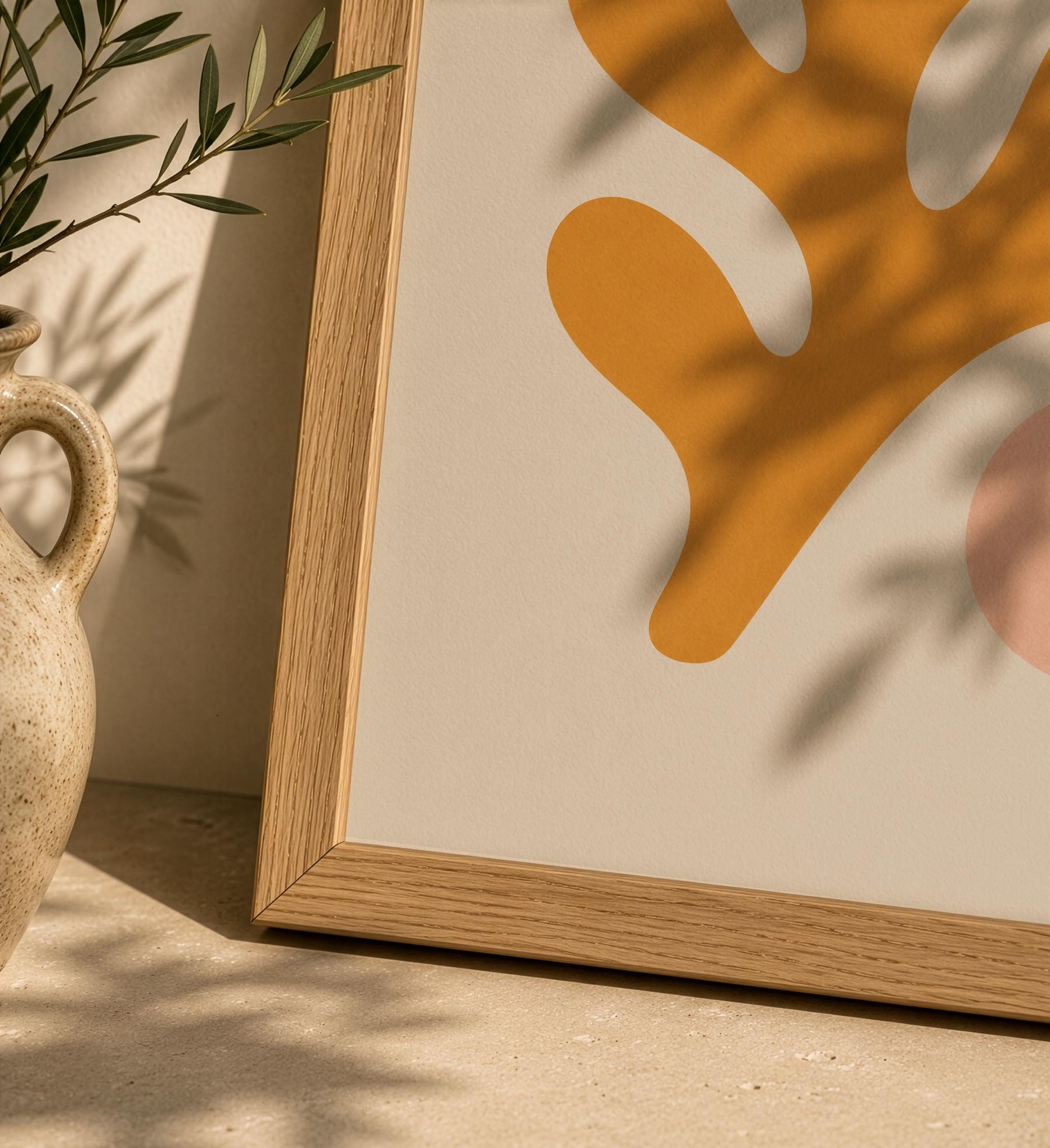 Oro Coral Print | Abstract Botanical Coastal Wall Art (Framed or Unframed)
