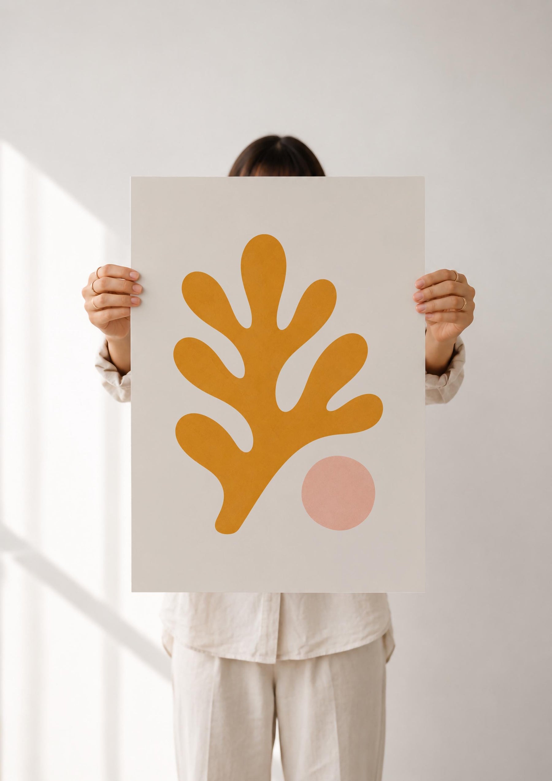 Oro Coral Print | Abstract Botanical Coastal Wall Art (Framed or Unframed)