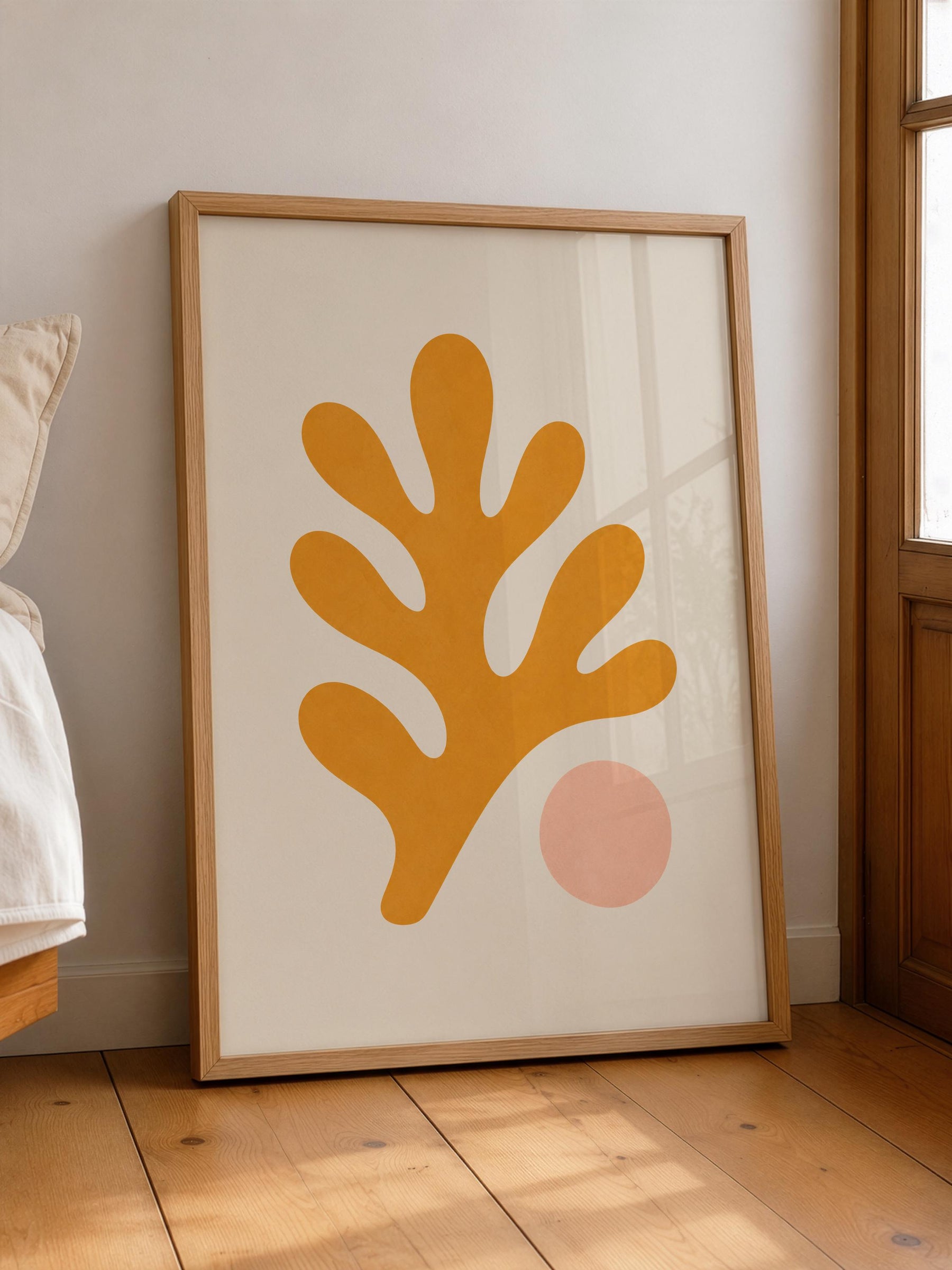 Oro Coral Print | Abstract Botanical Coastal Wall Art (Framed or Unframed)