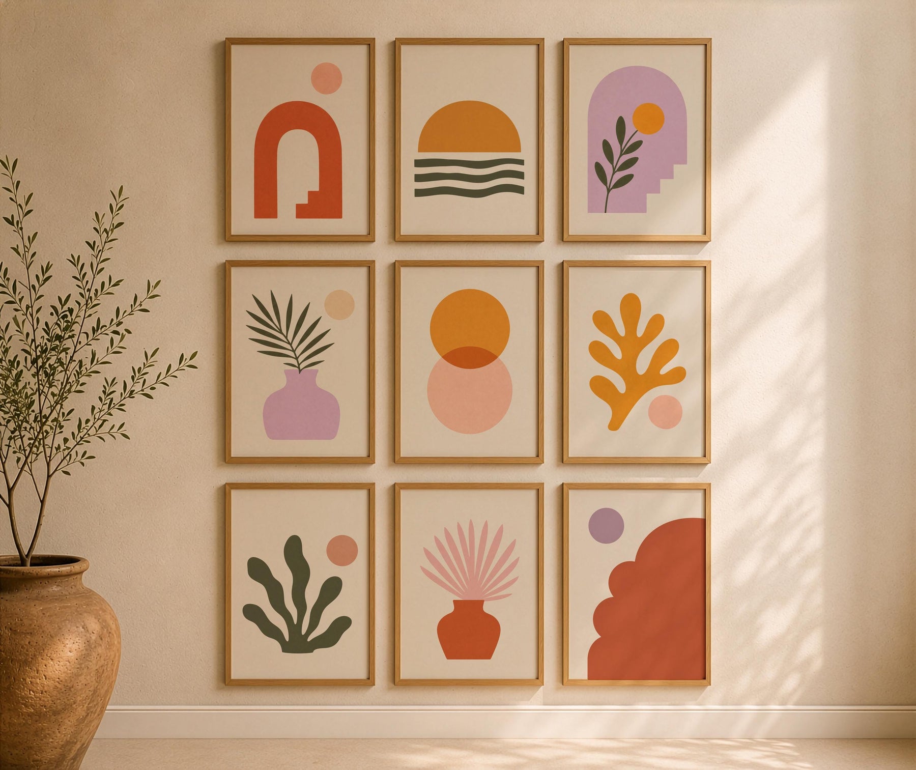 Oro Coral Print | Abstract Botanical Coastal Wall Art (Framed or Unframed)