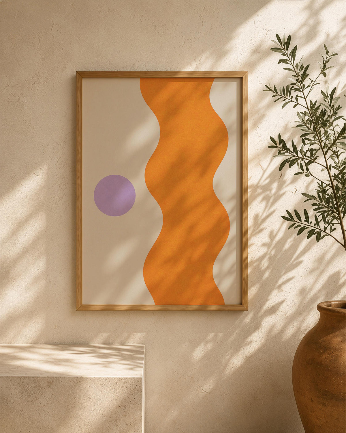 Abstract Art Print | Riva Mediterranean Coastline, Organic Modern Wall Art | Framed or Unframed