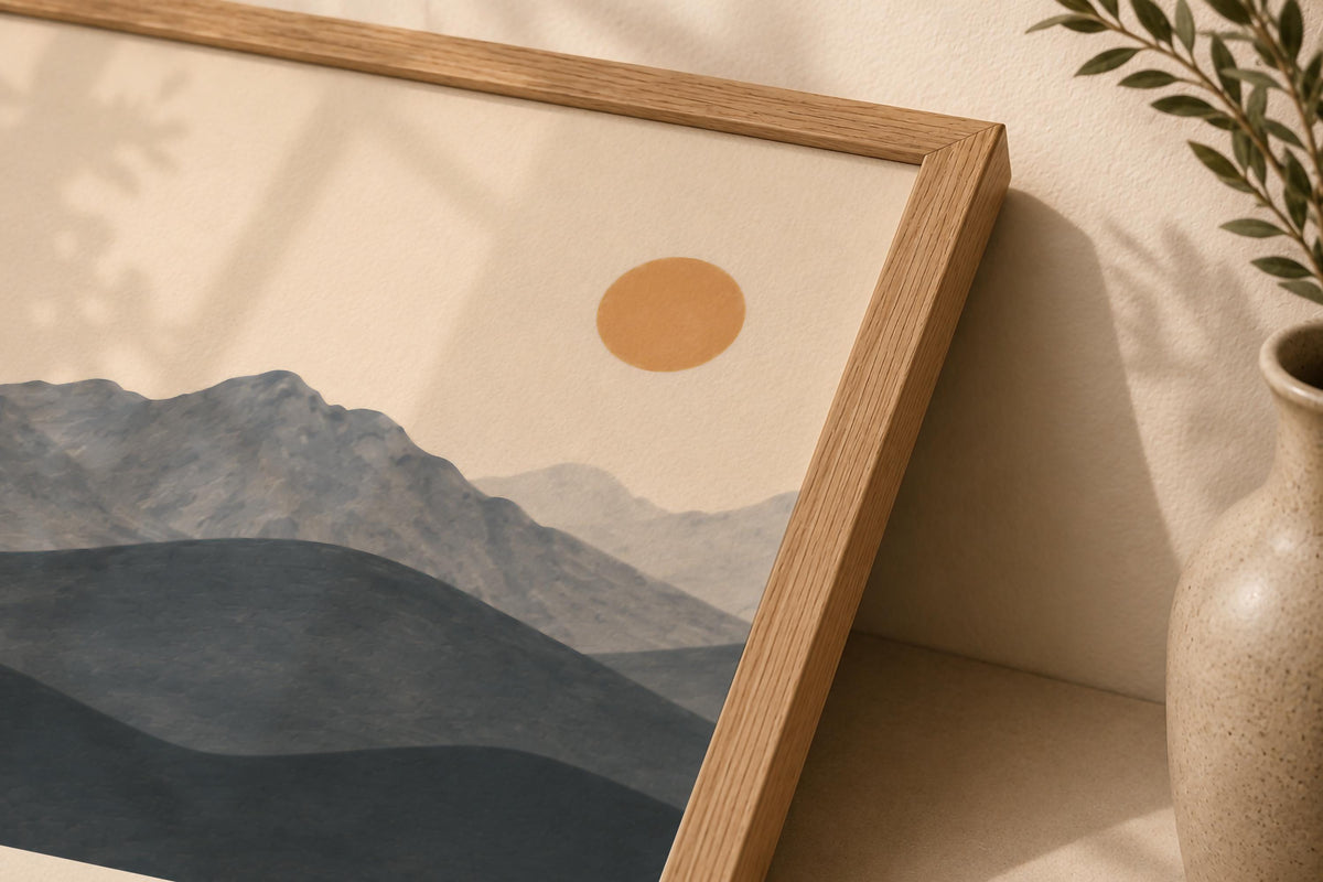 Personalised Birth Story Landscape Print | Mountain Nursery Wall Art | Framed or Unframed