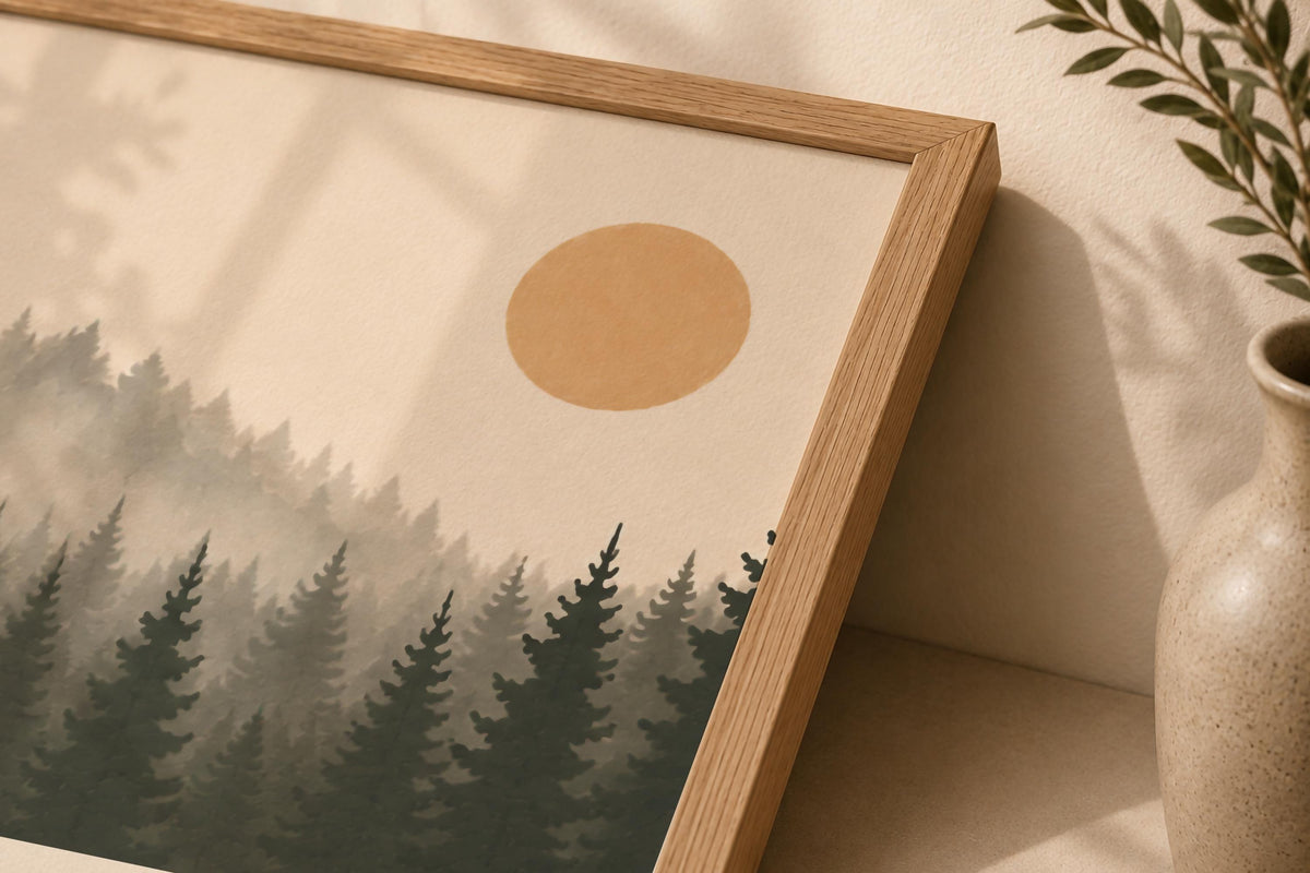 Personalised Birth Story Landscape Print | Forest Hills Nursery Wall Art | Framed or Unframed