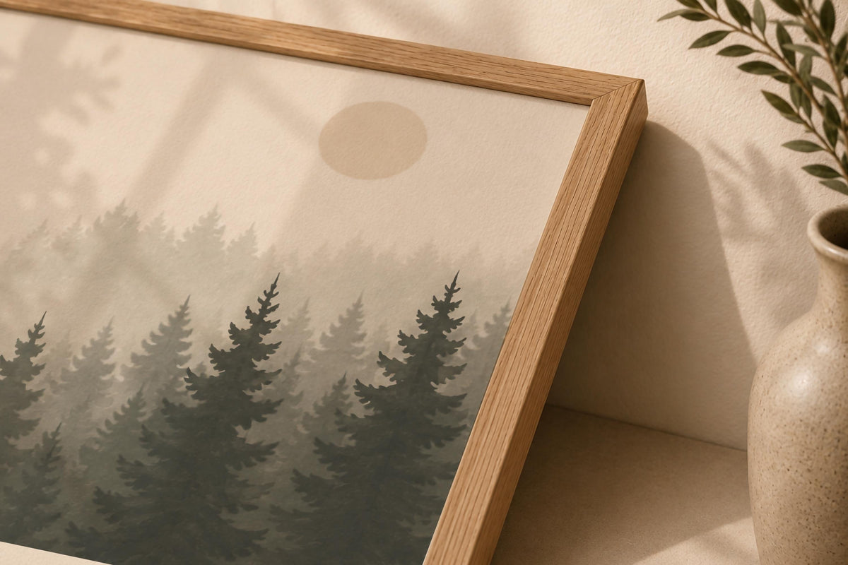 Personalised Birth Story Print | Misty Forest Nursery Wall Art | Framed or Unframed
