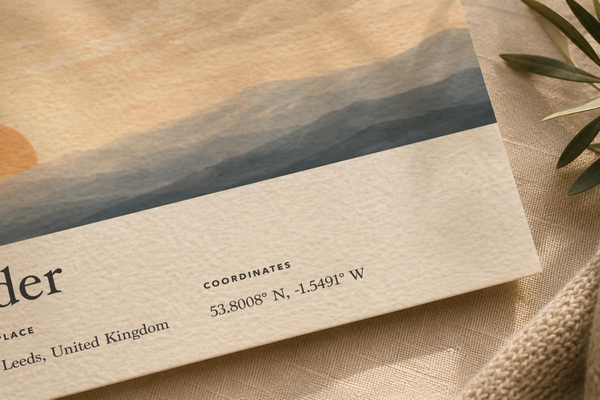 Personalised Birth Story Print | Sunrise Sunset Seascape Nursery Wall Art | Framed or Unframed