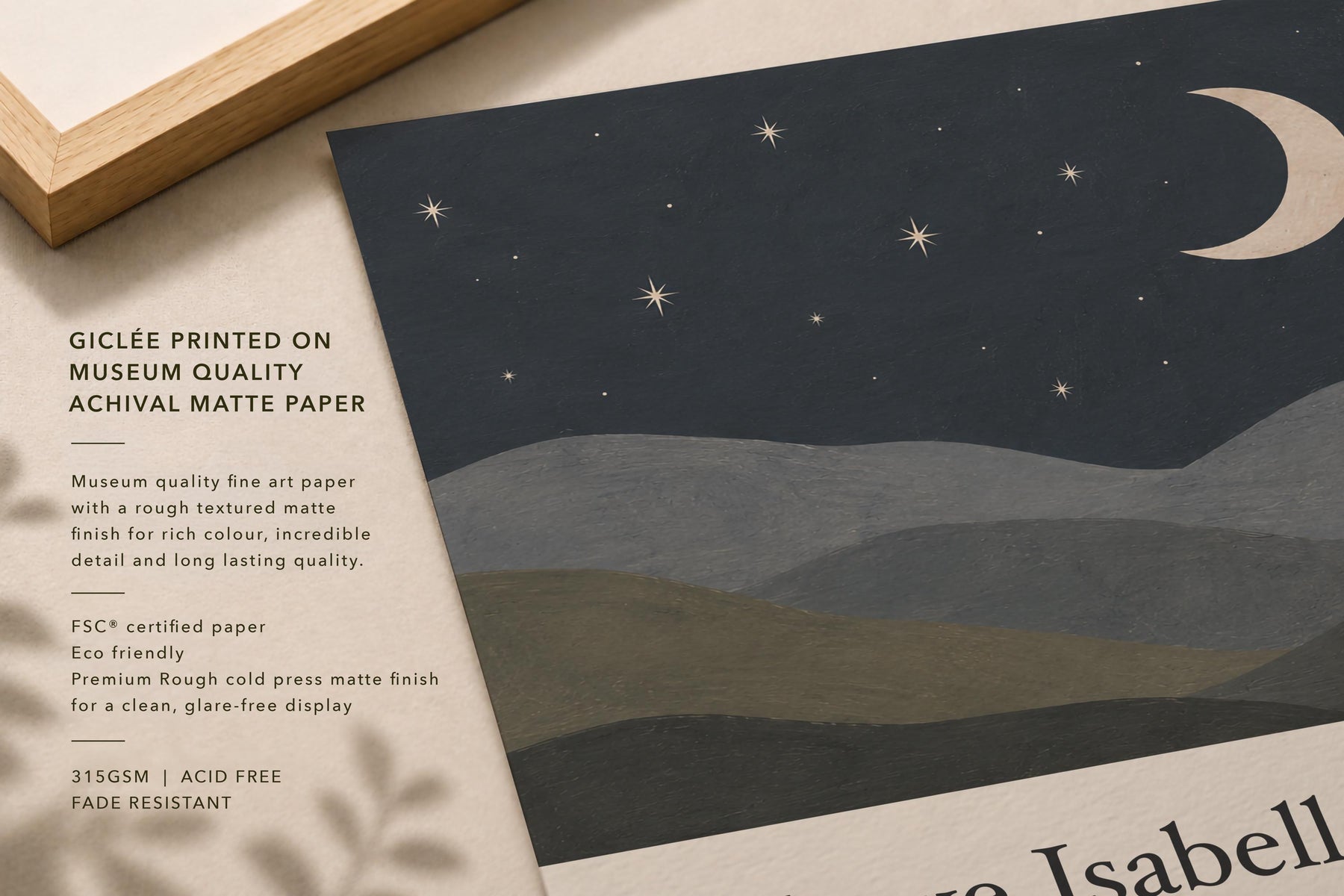 Personalised Moon Stars Birth Story Print | Custom Nursery Wall Art | Framed or Unframed