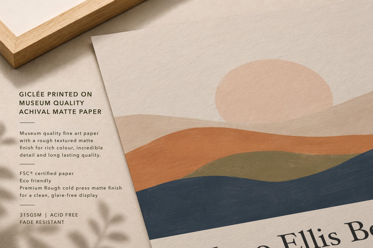 Personalised Birth Story Print | Rolling Hills Landscape Nursery Wall Art | Framed or Unframed
