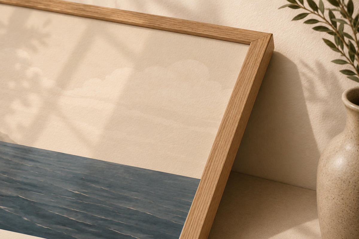 Personalised Birth Story Landscape Print | Coastal Nursery Wall Art | Framed or Unframed