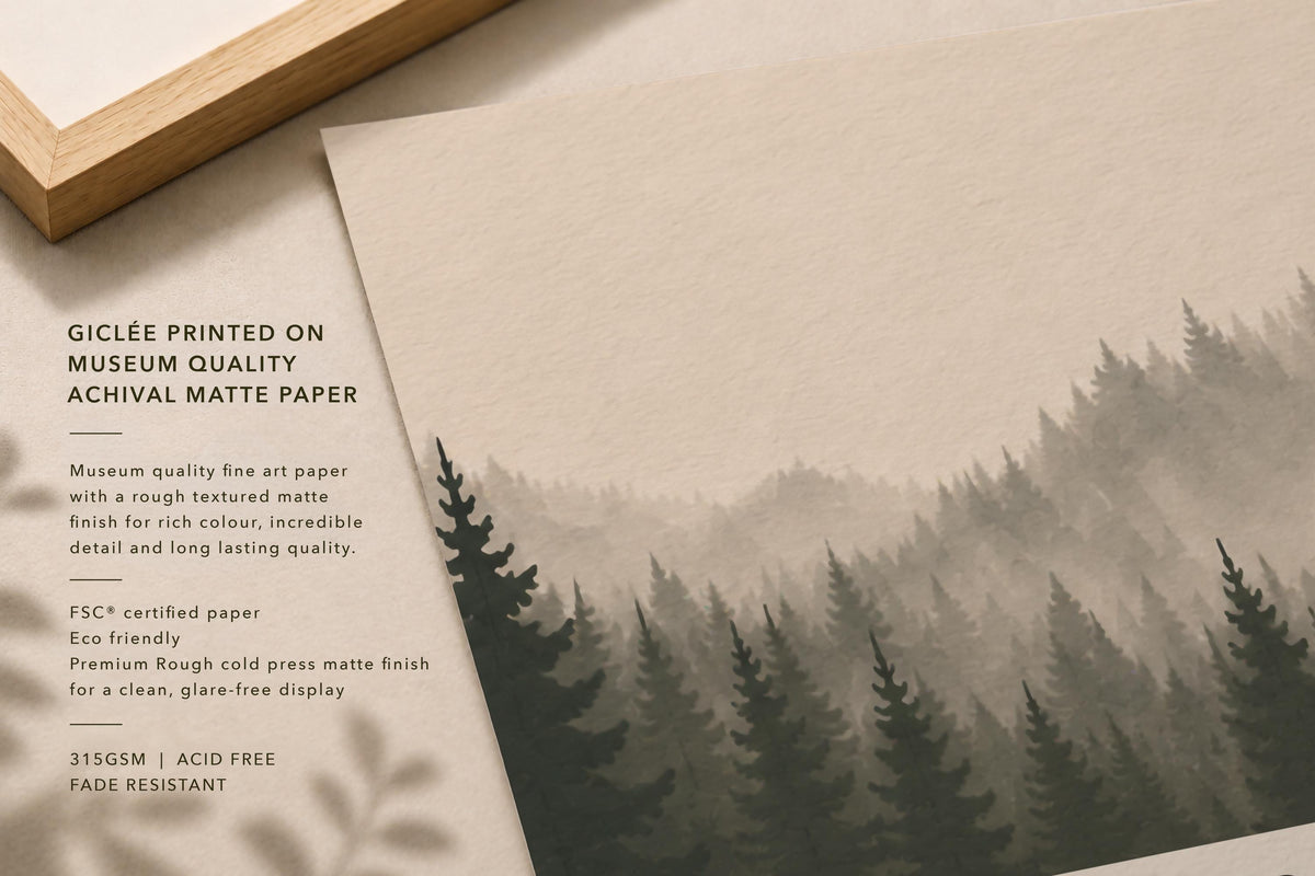 Personalised Birth Story Landscape Print | Forest Hills Nursery Wall Art | Framed or Unframed