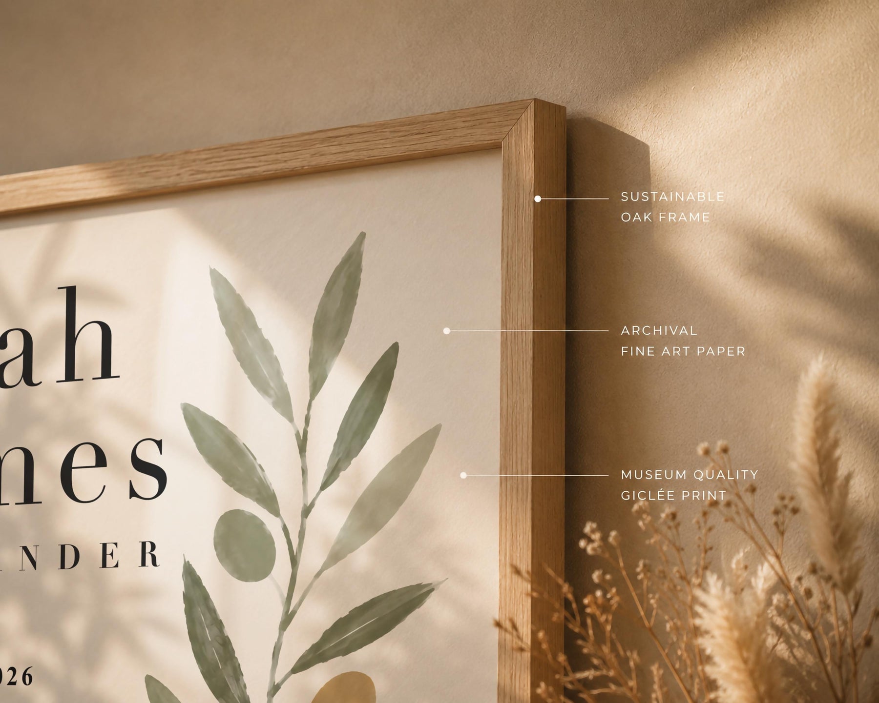Personalised Botanical Birth Record Print | Custom Nursery Wall Art | Framed or Unframed