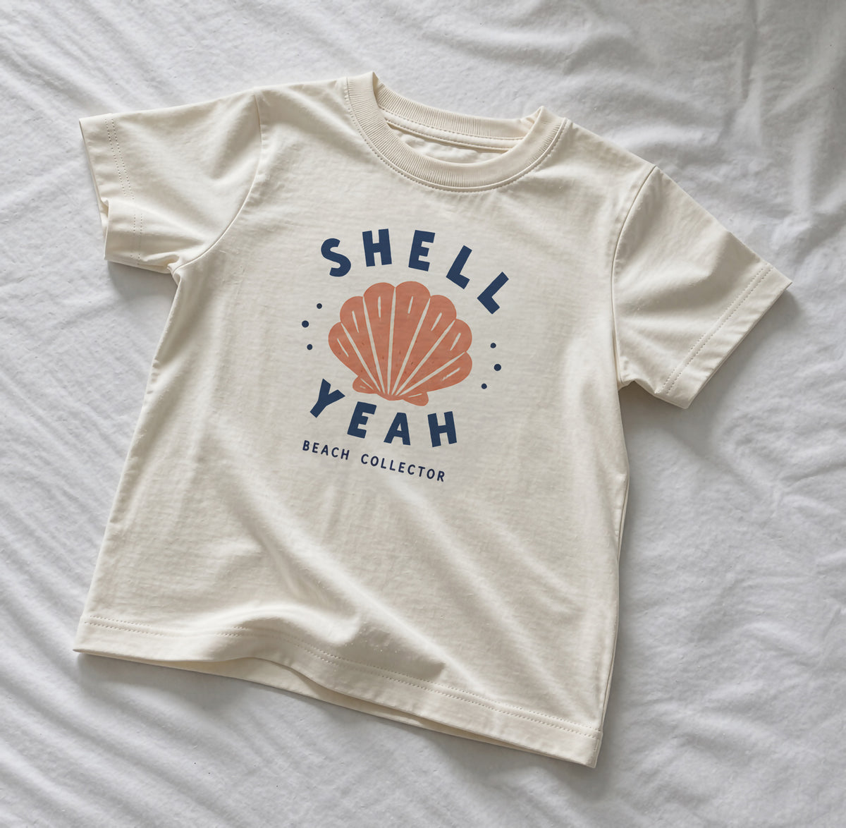 Shell Yeah Kids T-Shirt - Organic Cotton Children’s Beach Graphic Tee, Seaside Summer Kids Clothing