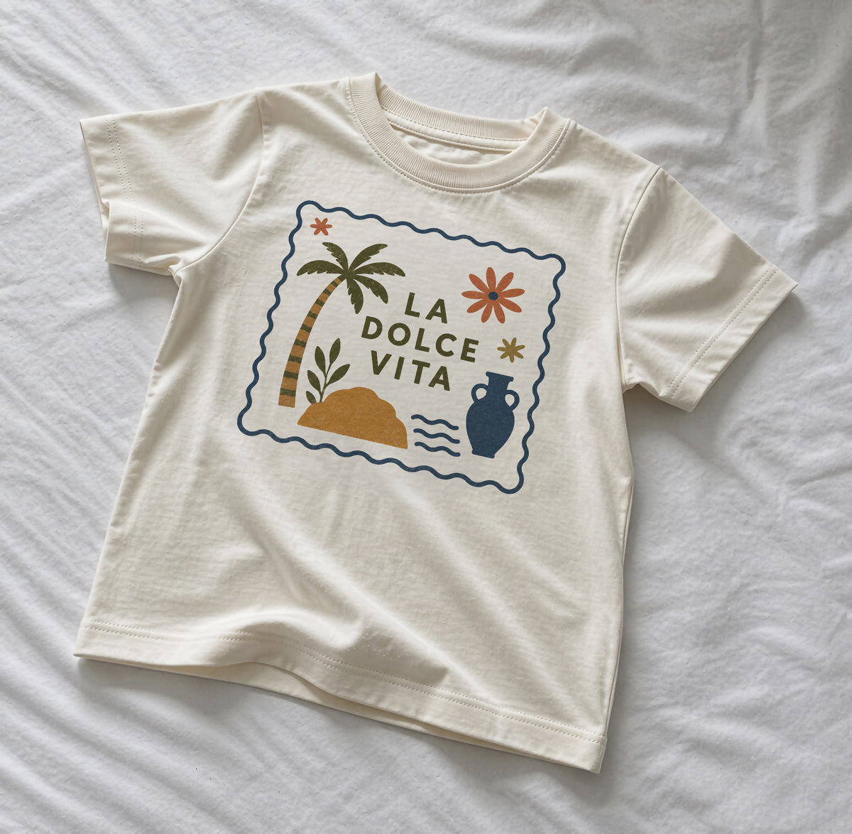 La Dolce Vita Organic Cotton Kids T-Shirt | Mediterranean La Dolce Vita Graphic Tee